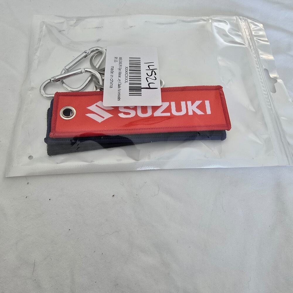 Meldbupo Suzuki Logo Woven Motorcycle Key Chain Carabiner 3 Pk Blue Black Red